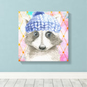 Roxy de Wasbeer Ingepakt Canvas Print (Insitu (Houten vloer))