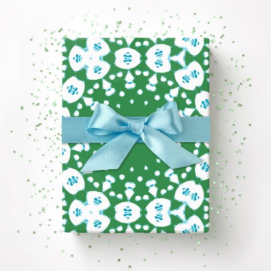 Roxy Jaguar Links in Green and Aqua Cadeaupapier