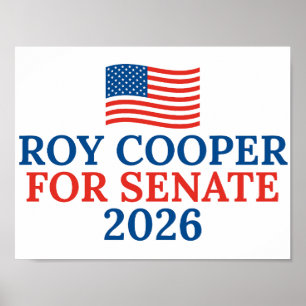 Roy Cooper voor Senaat 2026 Verkiezing Poster