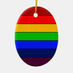 ROY G BIV Rainbow Keramisch Ornament