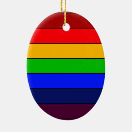 ROY G BIV Rainbow Keramisch Ornament (Achterkant)