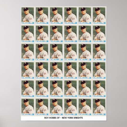 Roy Hobbs Ongeknipte Kaarten Poster (Voorkant)