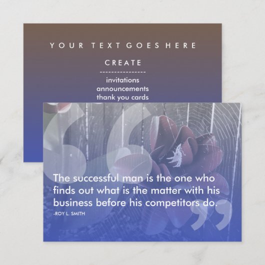 roy l smith succesquote kaart (Voorkant / Achterkant)