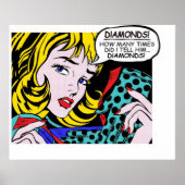 Roy Lichtenstein Comic Art Girl met handschoenen Poster (Voorkant)
