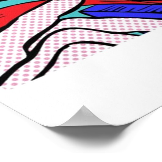 Roy Lichtenstein Comic Art Girl met handschoenen Poster (Hoek)