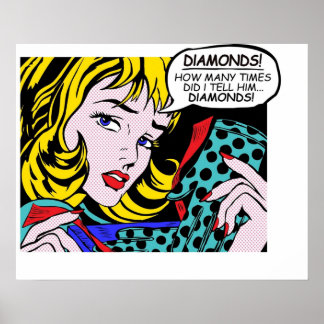 Roy Lichtenstein Comic Art - Meisje met handschoen Poster