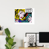 Roy Lichtenstein Comic Art - Meisje met handschoen Poster (Thuiskantoor)