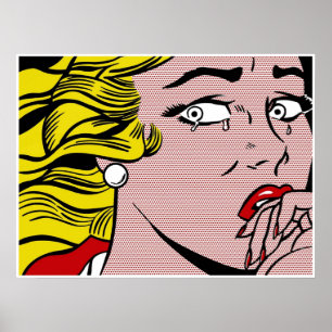 Roy LIchtenstein - Huilen meisje Poster