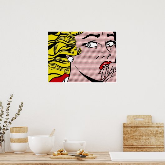 Roy LIchtenstein - Huilen meisje Poster (Keuken)