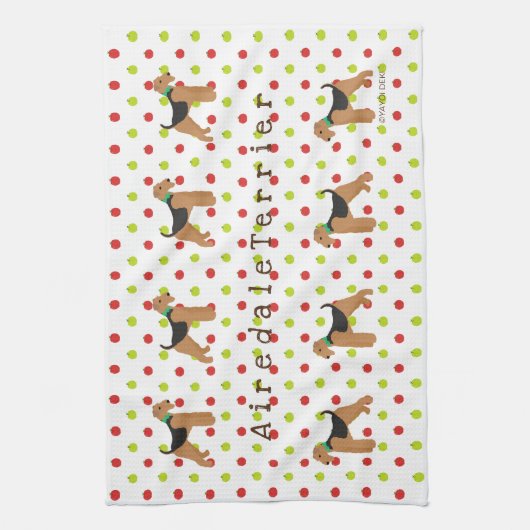 Roy Mocchi Bruno♥ Kitchen Towel  Airedale Terrier Theedoek (Verticaal)