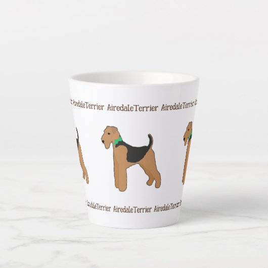 Roy Mocchi Bruno♥Latte Mug Airedale Terrier coffee Latte Mok (Voorkant)