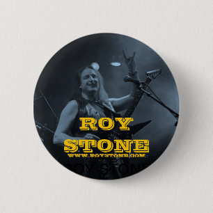 ROY STONE LIVE BLACK & WHITE BADGE RONDE BUTTON 5,7 CM