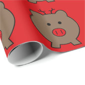Roy the Kerstmis Pig Cadeaupapier (Rol Hoek)