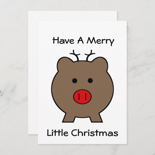 Roy the Kerstmis Pig Kaart (Voorkant / Achterkant)