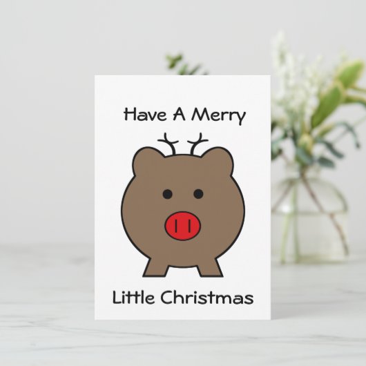 Roy the Kerstmis Pig Kaart (Staand voorkant)