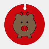 Roy the Kerstmis Pig Metalen Ornament (Voorkant)