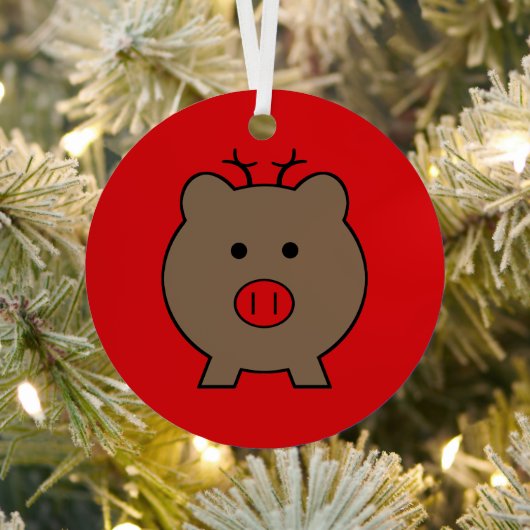 Roy the Kerstmis Pig Metalen Ornament (Insitu)