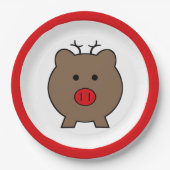 Roy the Kerstmis Pig Papieren Bordje (Voorkant)
