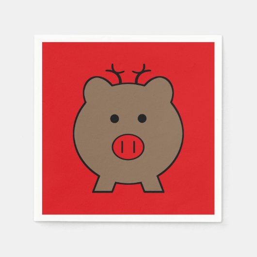 ~ Roy the Kerstmis Pig Servet (Voorkant)