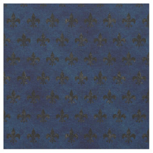 ROYAL1 ZWARTE MARBLE & BLUE GRUNGE STOF
