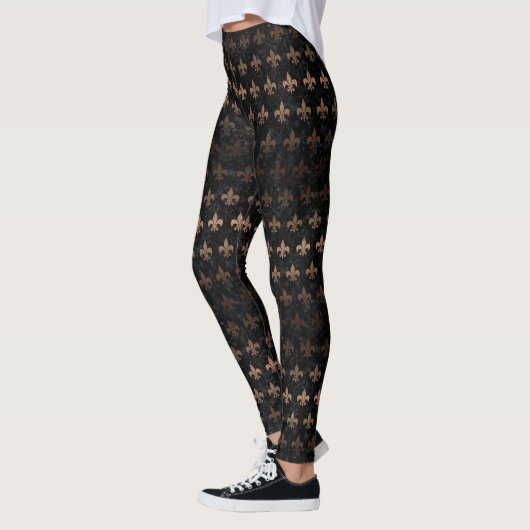 ROYAL1 ZWARTE MARBLE & BRONZE METAL (R) LEGGINGS (Links)