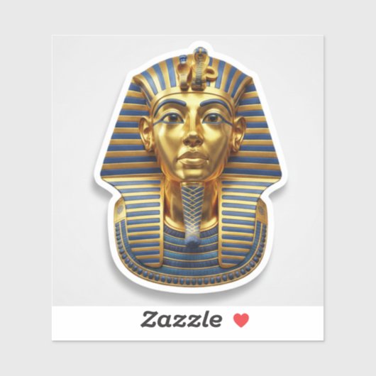 Royal 3D Golden Pharaoh Mask Die-Cut Sticker ملصق  (Vel)