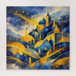 Royal Abstract Fantasy Castle Watercolor Throw Pil Legpuzzel