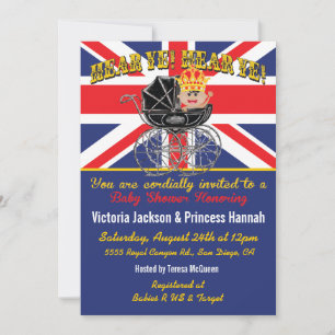 Royal African American Baby shower Invitation Kaart