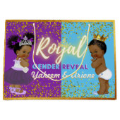 Royal African Gender onthullen Paarse & Blauwe Fot Groot Cadeauzakje (Voorkant)