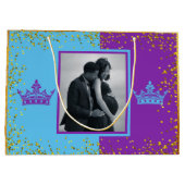 Royal African Gender onthullen Paarse & Blauwe Fot Groot Cadeauzakje (Achterkant)