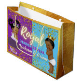 Royal African Gender onthullen Paarse & Blauwe Fot Groot Cadeauzakje (Voorkant Gekanteld)