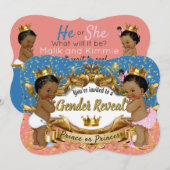 Royal African Gender Reveal Baby shower Kaart (Voorkant / Achterkant)