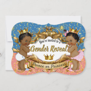 Royal African Gender Reveal Baby shower Kaart