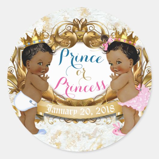 Royal African Gender Reveal Baby shower Sticker (Voorkant)