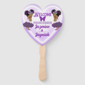 Royal African Paarse Prinsessen Twin Baby shower Handwaaier (Achterkant)