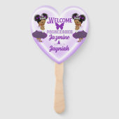 Royal African Paarse Prinsessen Twin Baby shower Handwaaier (Voorkant)