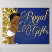 Royal African Prince Baby shower Gift Tafelteken Poster (Voorkant)