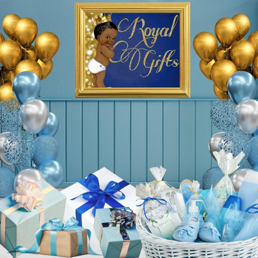 Royal African Prince Baby shower Gift Tafelteken Poster