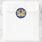 Royal African Prince| Blauw & Goud| Elegant Ronde Sticker (Tas)