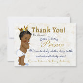 Royal African Prince Blue|Gold Bedankt kaarten (Achterkant)
