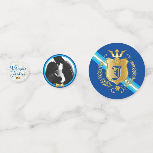 Royal African Prince Blue & Gold Fancy Photo Confe Confetti (Achterkanten)