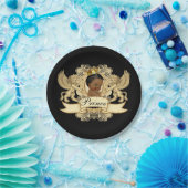 Royal African Prince Elegant Black & Gold Papieren Bordje (Feest)