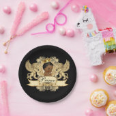 Royal African Prince Elegant Black & Gold Papieren Bordje (Feest)