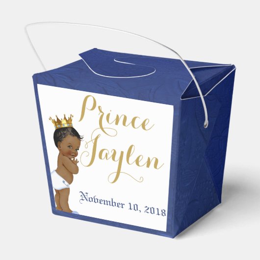 Royal African Prince|Elegant Royal Blue|Goud Bedankdoosjes (Achterkant)