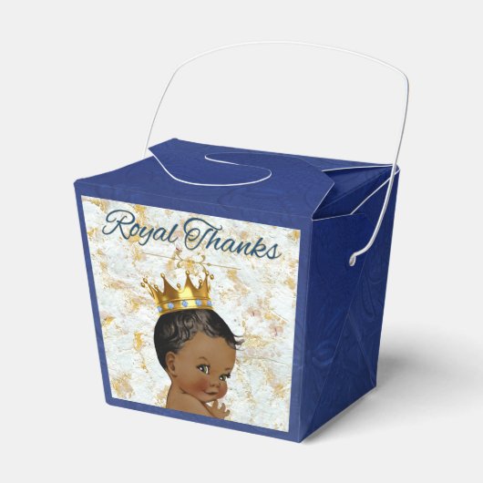 Royal African Prince|Elegant Royal Blue|Goud Bedankdoosjes (Voorkant Zijde)