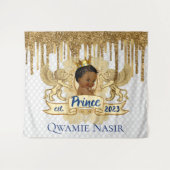 Royal African Prince Gold Glitter Drip Backdrop Wandkleed (Voorkant (horizontaal))