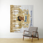 Royal African Prince Gold Glitter Drip Backdrop Wandkleed (In situ)