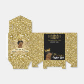 Royal African Prince Gold Glitter Elegant Bedankdoosjes (Uitgevouwen)