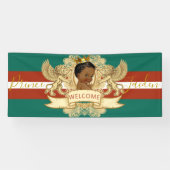 Royal African Prince Green|Red Baby shower Welcome Spandoek (Horizontaal)