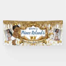 Royal African Prince White|Gouden Glitter-2 foto's Spandoek